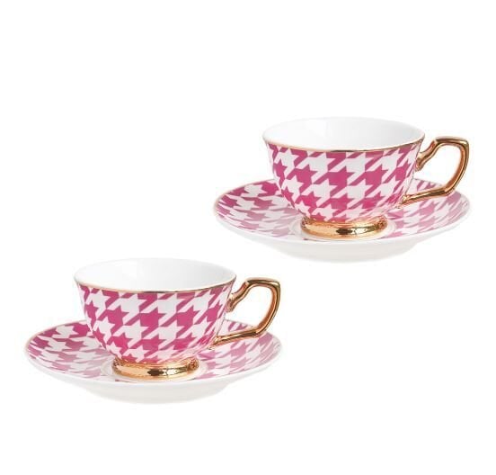 Fuşya Kazayağı 2 li Kahve Fincanı