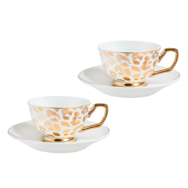 Gold Leopar2 li Kahve Fincanı