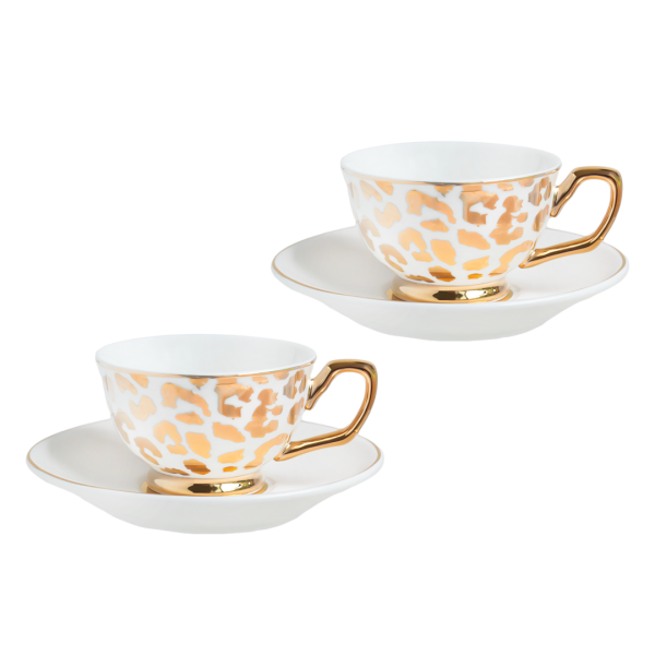 Gold Leopar2 li Kahve Fincanı