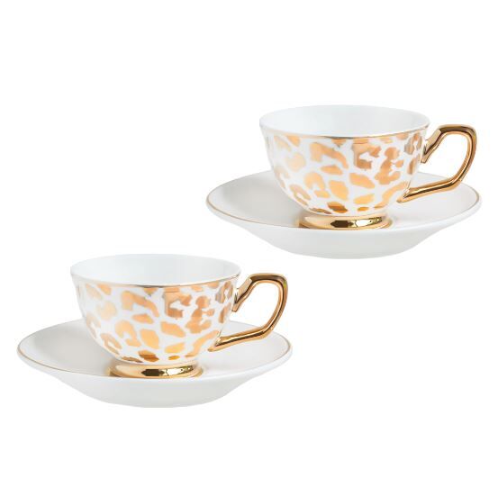 Gold Leopar2 li Kahve Fincanı