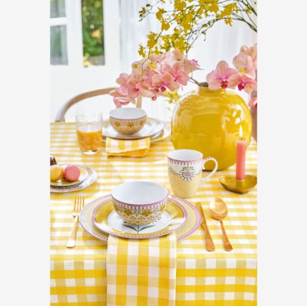 Lily & Lotus Sarı Porselen Yemek Tabağı 26,5 Cm