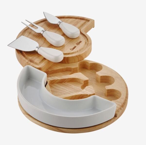 Kahverengi Ahşap Peynir Sunum Tabağı