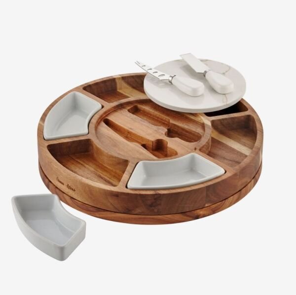 Kahverengi Ahşap Peynir Sunum Tabağı