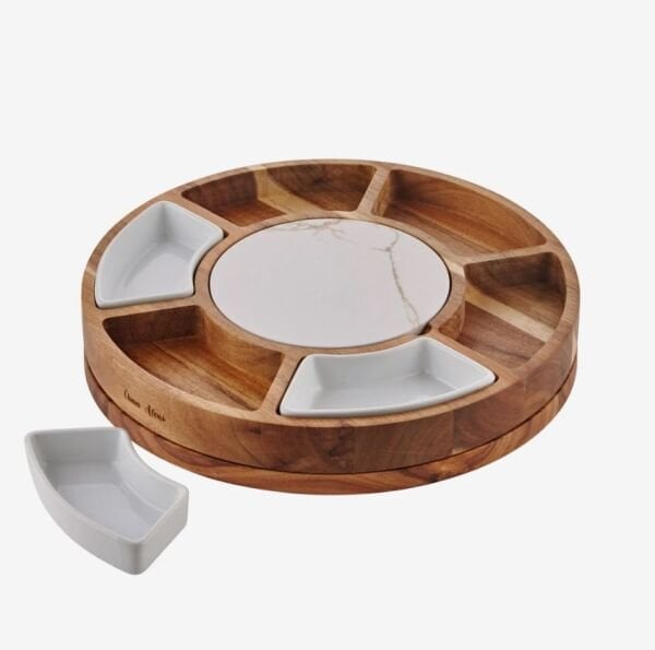 Kahverengi Ahşap Peynir Sunum Tabağı