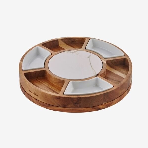 Kahverengi Ahşap Peynir Sunum Tabağı