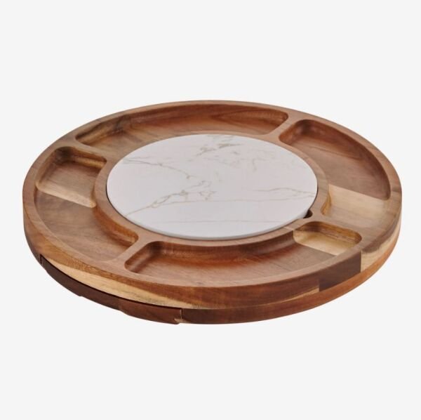 Kahverengi Ahşap Peynir Sunum Tabağı