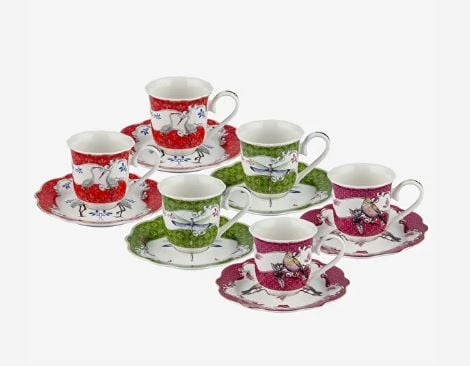 Mix Porselen Kahve Fincan Seti 90 ml