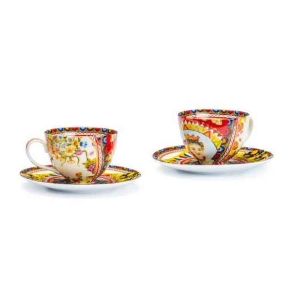 Rosalia İkili Porselen Çay Fincanı Seti 16 Cm