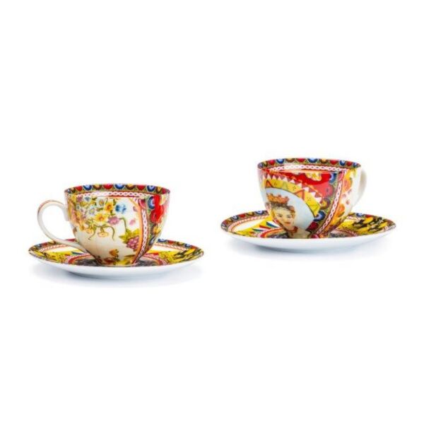 Rosalia İkili Porselen Çay Fincanı Seti 16 Cm