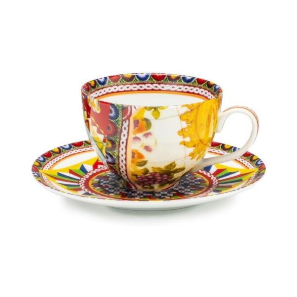 Rosalia İkili Porselen Çay Fincanı Seti 16 Cm