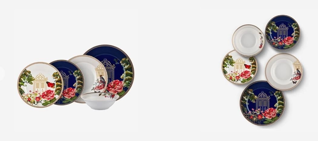 Lacivert Porselen Yemek Takımı 24 Parça