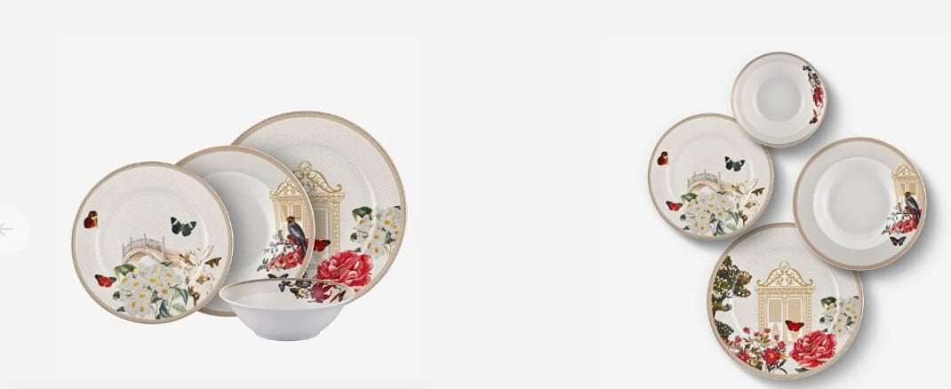 Beyaz Porselen Yemek Takımı 24 Parça