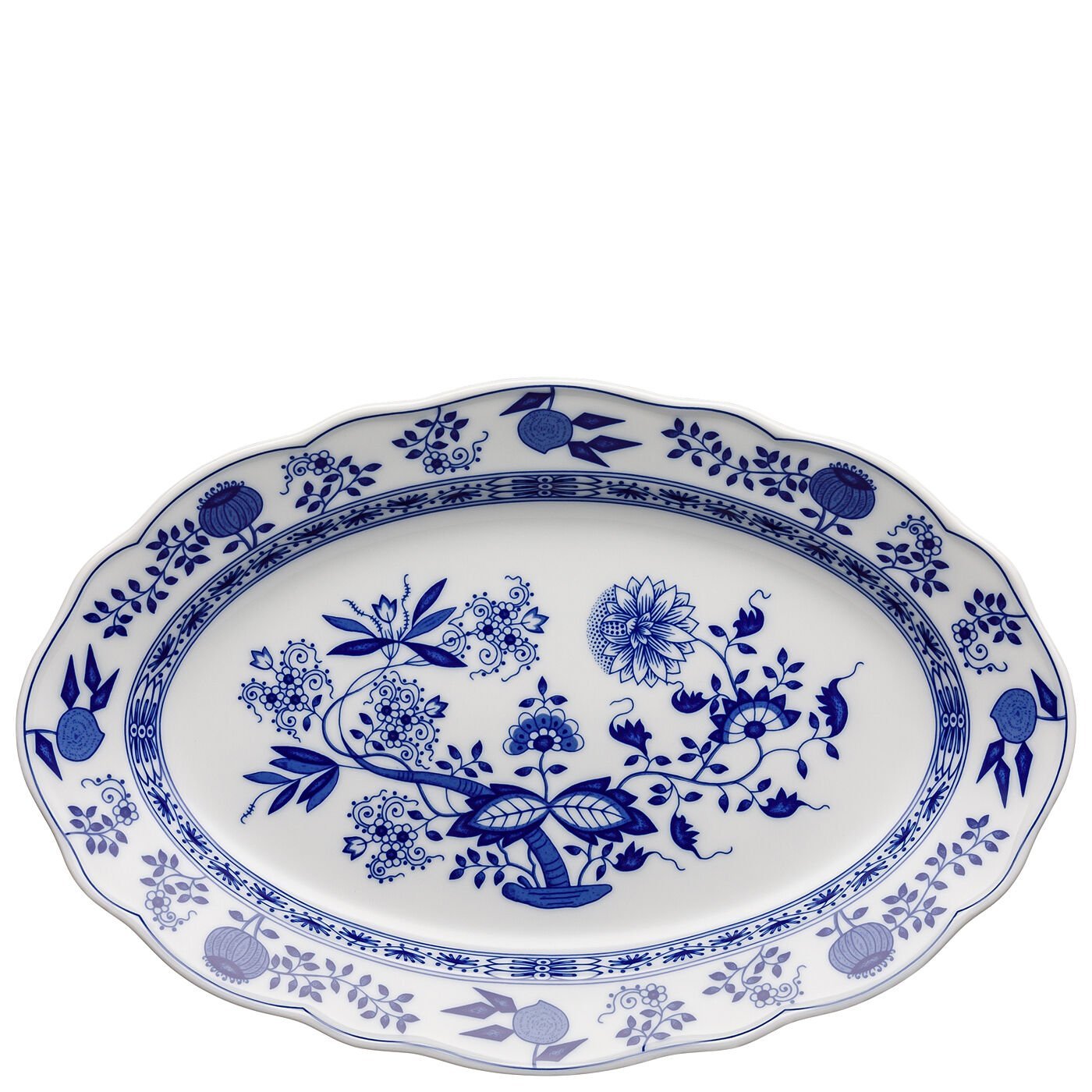Blau Zwiebelmuster 35cm Oval Servis