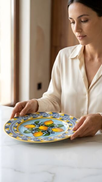 Limonaia Pasta Tabağı Mavi 22 cm