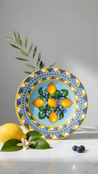 Limonaia Pasta Tabağı Mavi 22 cm
