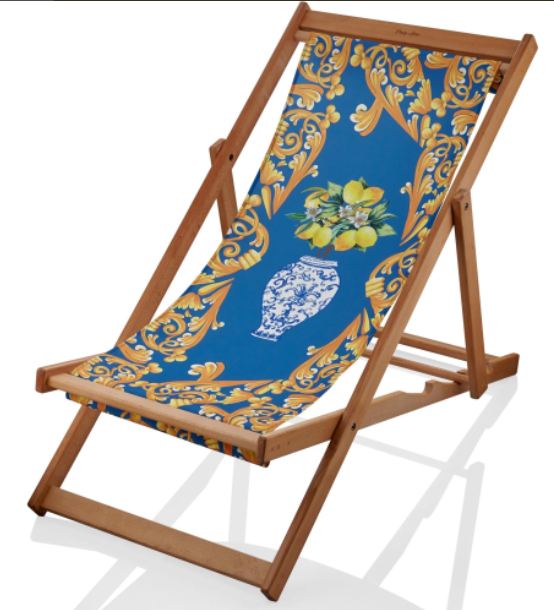 Capri Şezlong Mavi Limon Desenli