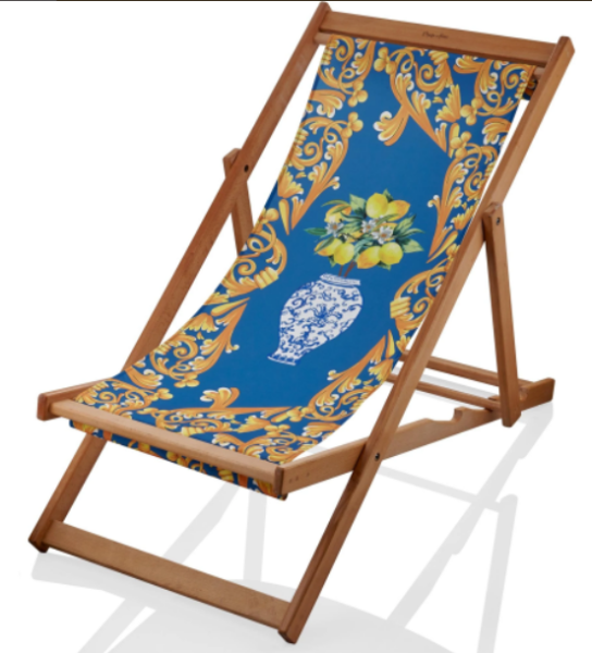 Capri Şezlong Mavi Limon Desenli