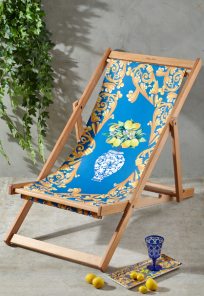 Capri Şezlong Mavi Limon Desenli