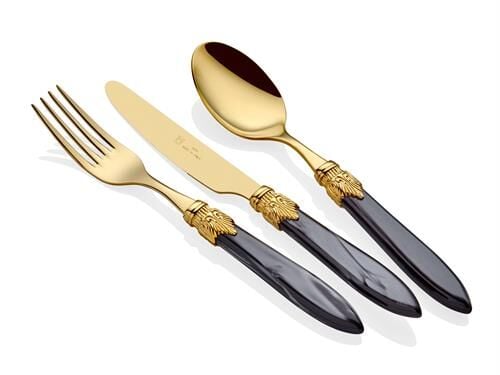 Laura Oro Siyah 75 Parça Çatal Bıçak Takımı