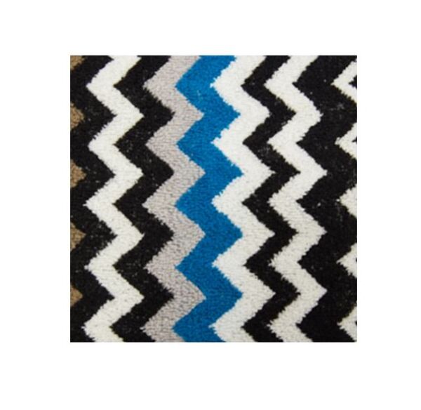 Best Siyah Çok Renkli Zigzag Desenli Kapüşonlu Bornoz