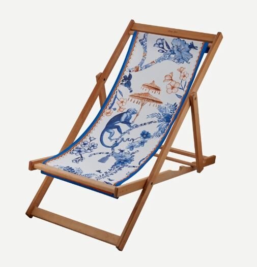 Mavi Ahşap Şezlong 130 cm