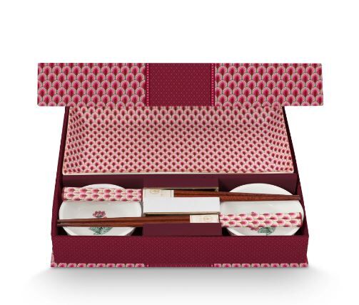 Kırmızı Porselen 2 li Sushi Seti 23X11 Cm