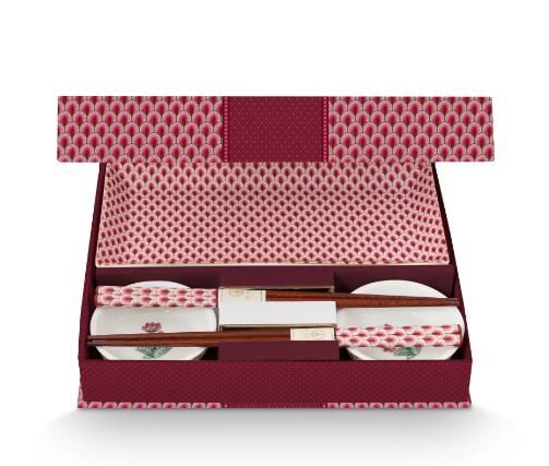 Kırmızı Porselen 2 li Sushi Seti 23X11 Cm