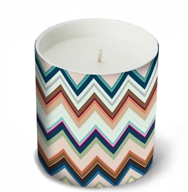 Agadir 150 - Mavi Çok Renkli Zigzag Desenli Mum 8,3 cm