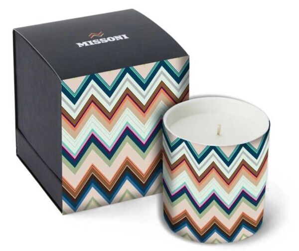 Agadir 150 - Mavi Çok Renkli Zigzag Desenli Mum 8,3 cm