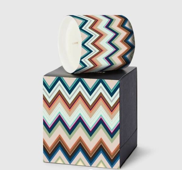 Agadir 150 - Mavi Çok Renkli Zigzag Desenli Mum 8,3 cm