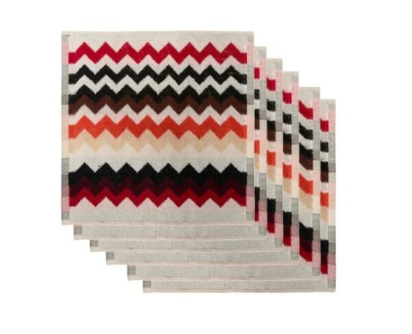 Best 156 - Kırmızı Çok Renkli Kutulu El Havlusu Seti 6'lı 30 x 30 cm