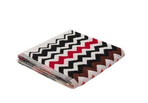 Best Kırmızı Çok Renkli Zigzag Desenli Yüz Havlusu 40x70cm