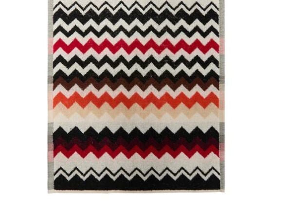 Best Kırmızı Çok Renkli Zigzag Desenli Yüz Havlusu 40x70cm