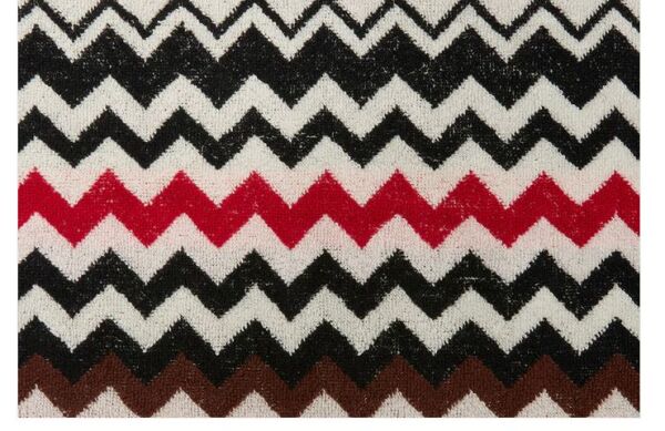 Best Kırmızı Çok Renkli Zigzag Desenli Yüz Havlusu 40x70cm