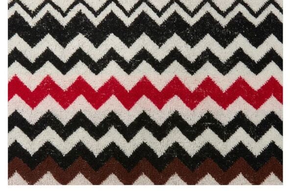 Best Kırmızı Çok Renkli Zigzag Desenli Yüz Havlusu 40x70cm