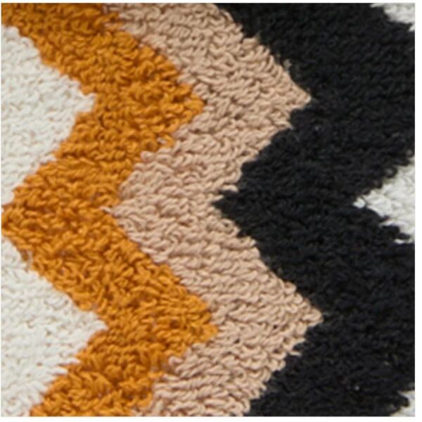 Best Siyah Çok Renkli Zigzag Desenli Havlu Terlik S