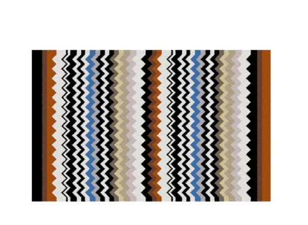 Best Siyah Çok Renkli Zigzag Desenli Banyo Halısı 60x90 cm