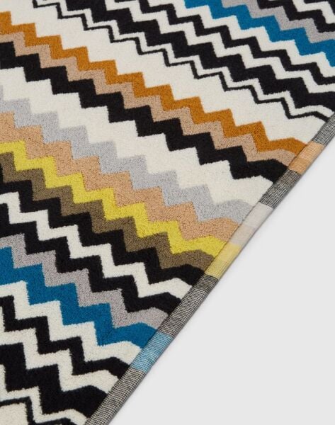 Best Siyah Çok Renkli Zigzag Desenli Banyo Halısı 60x90 cm