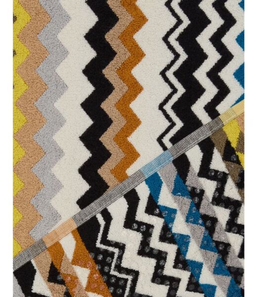 Best Siyah Çok Renkli Zigzag Desenli Banyo Halısı 60x90 cm