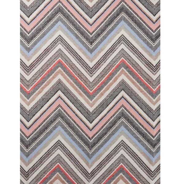 Chevron Siyah Çok Renkli Koltuk Şalı 130 x 190 cm