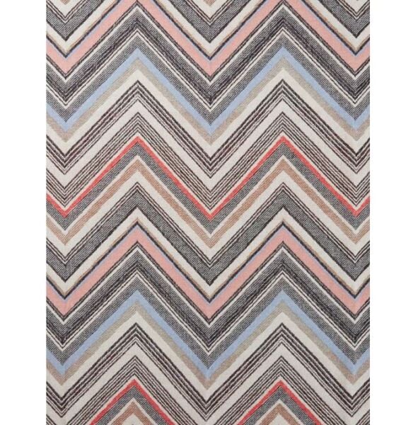 Chevron Siyah Çok Renkli Koltuk Şalı 130 x 190 cm