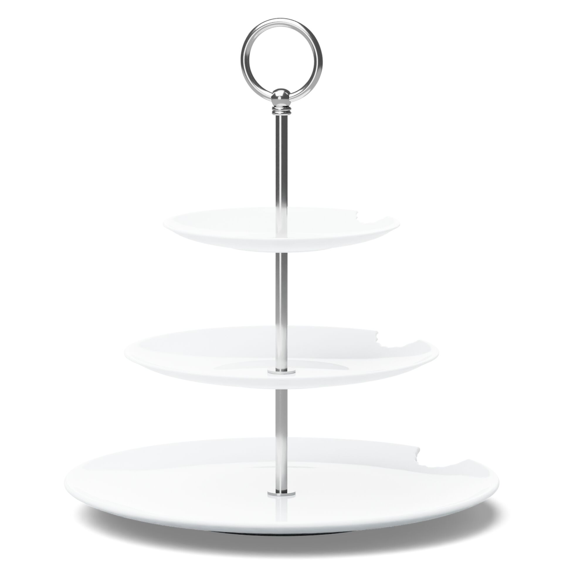 Katlı Sunumluk Isırıklı Üçlü 15 cm 20 cm 28 cm