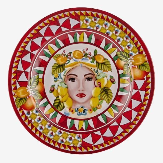 Portofino yüz desenli kırmızı 28 cm