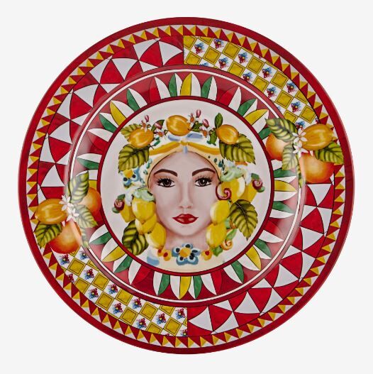 Portofino yüz desenli kırmızı 28 cm