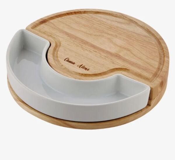 Kahverengi Ahşap Peynir Sunum Tabağı