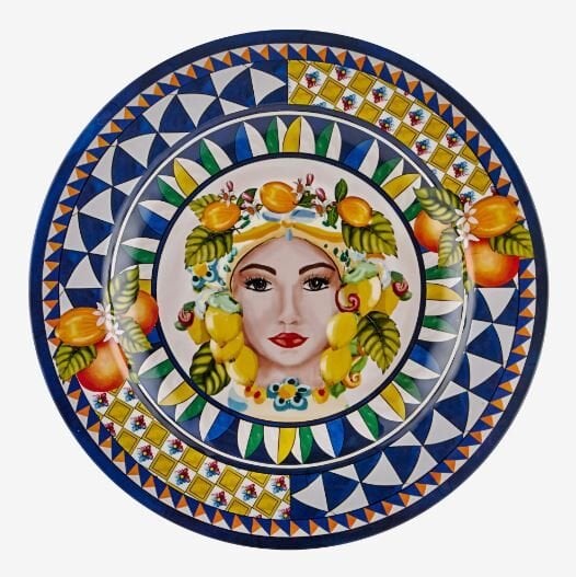 Portofino meyveli mavi melamin 28 cm