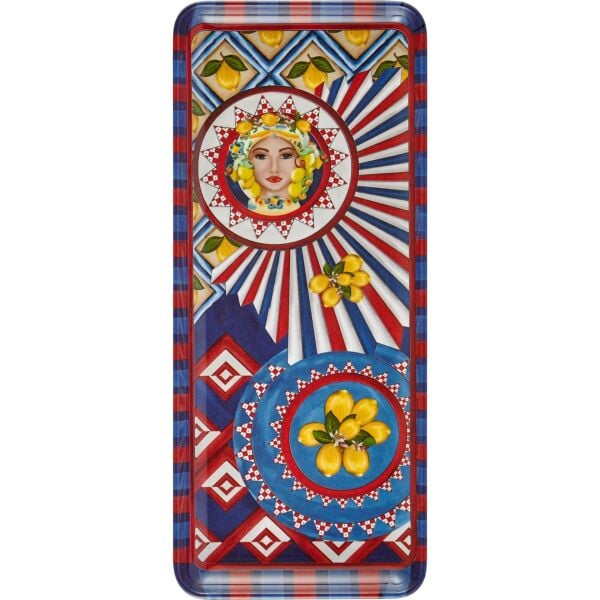 Positano Kadın Yüz Desenli Servis Tabağı 35,5*15 Cm