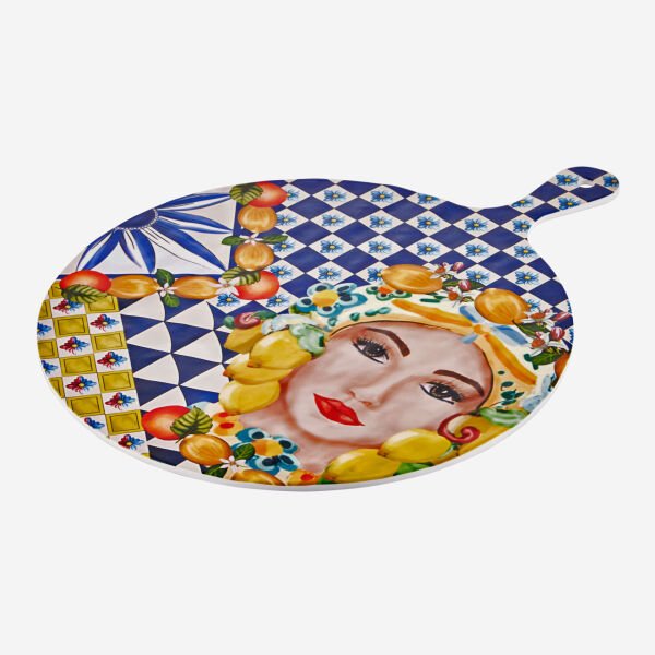 Portofino Mavi Yüz Desenli Sunum Tahtası 41cm