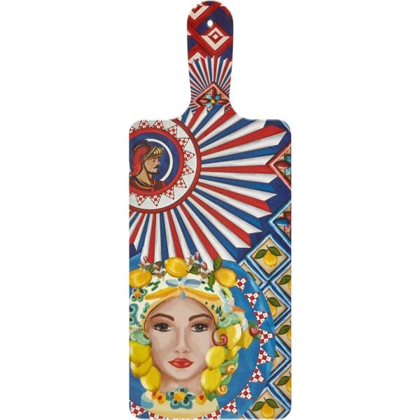 Positano Kadın Yüz Desenli Sunum Tahtası 17,5*32,5 Cm