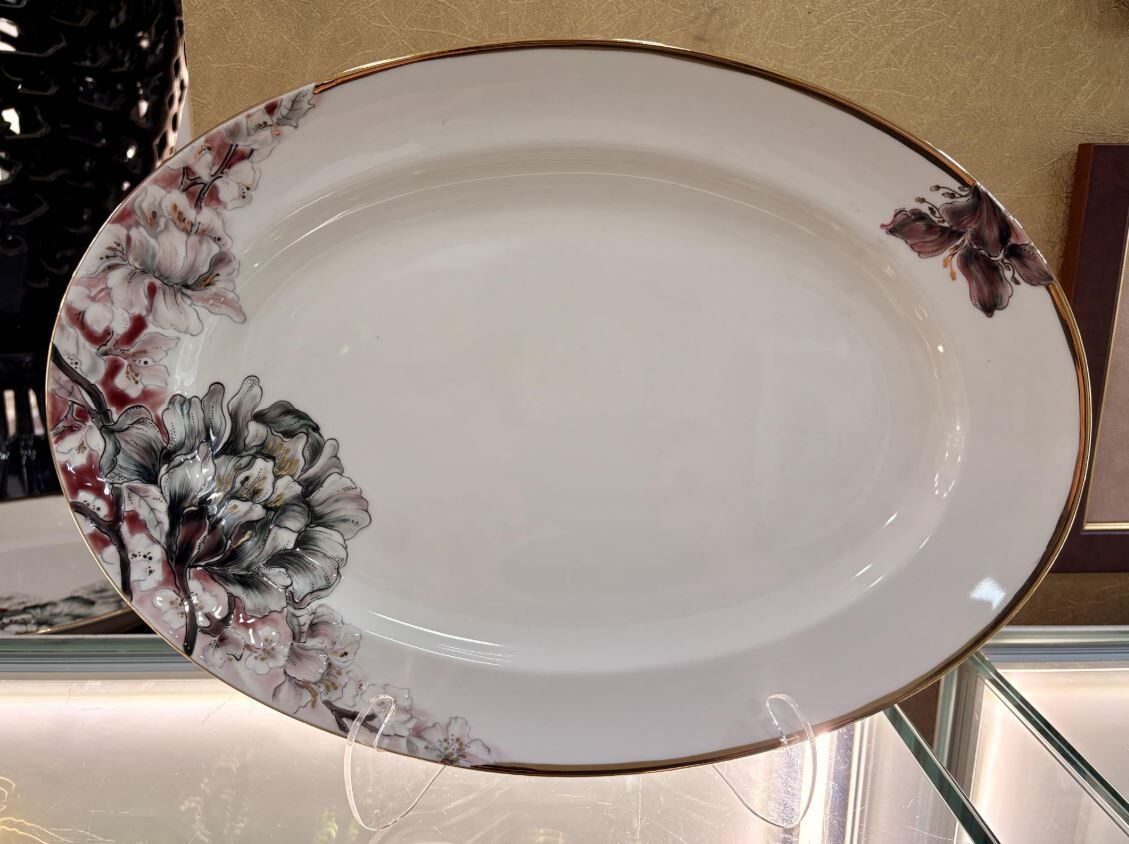Diana Burgundy Oval Tabağı  38 cm